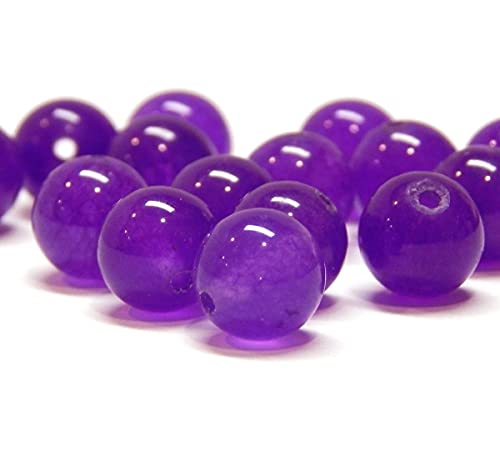 Purple Lila Jade Edelstein Perlen, 8mm 6mm 4mm, Rund, Halbedelsteine, Schmucksteine Schmuckherstellung Bastelzubehör Schmuckperlen (4mm - 25 Stück) von Perlin