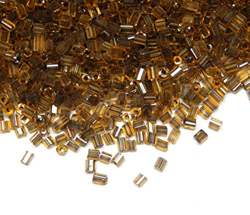 Rocailles Perlen 2mm, 450g/100g, Glas Stiftperlen, Röhrchen, Tubes, Stäbchen perlen, Roccailles, Seed Beads (Braun, 100) von Perlin