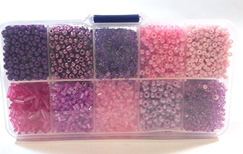 Rocailles Perlen 2mm 3mm 4mm 6mm Lila Rosa Set Silbereinzug Matt in Box 200g AM4 Rocailles Perlen 2mm 3mm 4mm 6mm Lila Rosa Set Silbereinzug Matt in Box 200g AM4 von Perlin