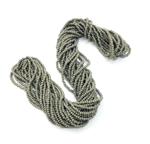 Rocailles Perlen 2mm Preciosa Ornela Tschechische 9000 Stück CZ Glasperlen 11/0 24 auf mehreren Strängen (Grau Opak) von Perlin