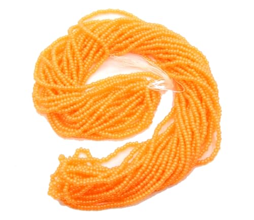 Rocailles Perlen 2mm Preciosa Ornela Tschechische 9000 Stück CZ Glasperlen 11/0 24 auf mehreren Strängen (Orange Ceylon) von Perlin