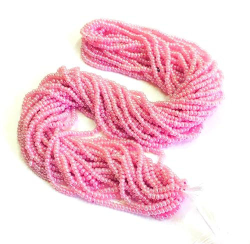 Rocailles Perlen 2mm Preciosa Ornela Tschechische 9000 Stück CZ Glasperlen 11/0 24 auf mehreren Strängen (Rosa Ceylon) von Perlin