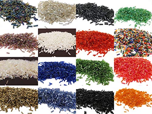 Rocailles Perlen STIFTPERLEN Glas 2mm x 6mm 15 Farben 300g Mix Set POSTEN ca 9900 stk AM61 Rocailles Perlen STIFTPERLEN Glas 2mm x 6mm 15 Farben 300g Mix Set POSTEN ca 9900 stk AM61 von Perlin