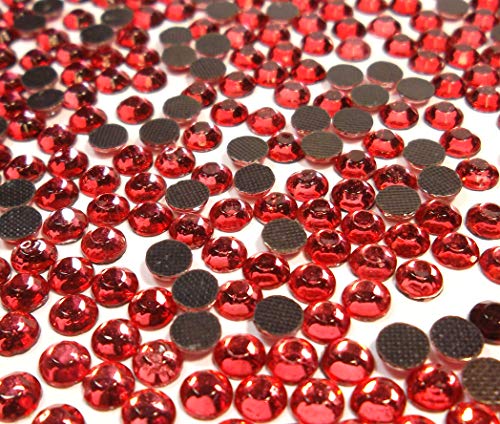 Strasssteine Hotfix 3mm Flatback Rückseite Strass SS10 7200 Stück Glas Steine Runde Kristall Edelsteine 2,5~3mm (Fuchsia Rot) von Perlin