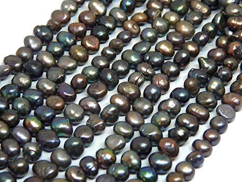 Süßwasserperlen Zuchtperlen 8mm Anthrazit Schwarz Reiskorn Natur Barock Edelstein Perlen Muschelperlen Schmuckstein Perle Zum Fädeln von Perlin