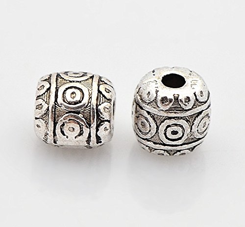 Tibet Silber Perlen Spacer Metallperlen 6mm Oval 15stk Antik Schmuckperlen Antik Design M89 von Perlin