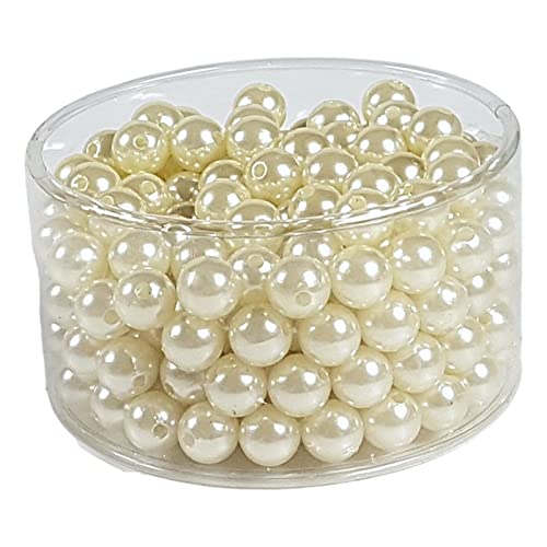 Zuchtperlen Imitat Perlen, Perlmutt Wachsperlen, 100stk, 10mm Rund Kunstperlen, Für Hochzeit Party Dekoration Schmuck Basteln (Creme) von Perlin