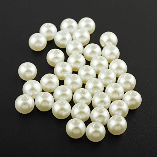 Zuchtperlen Imitat Perlen, Perlmutt Wachsperlen, 200stk, 6mm Krem Creme Rund Kunstperlen, Für Hochzeit Party Dekoration Schmuck Basteln (6mm 200 Stück) von Perlin