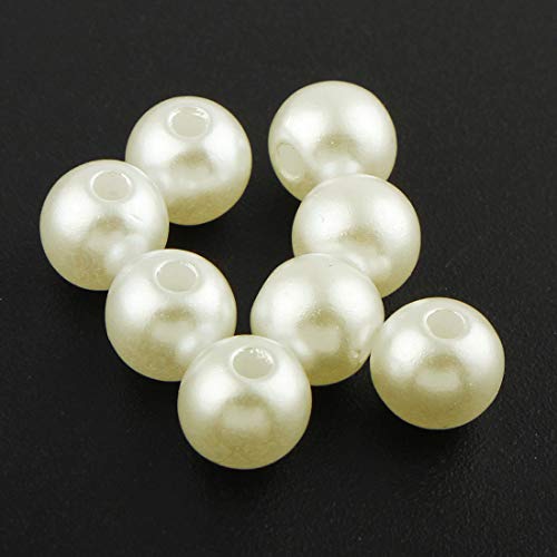 Zuchtperlen Imitat Perlen, Perlmutt Wachsperlen, 200stk, 8mm Krem Rund Kunstperlen, Für Hochzeit Party Dekoration Schmuck (8mm 200 Stück) von Perlin