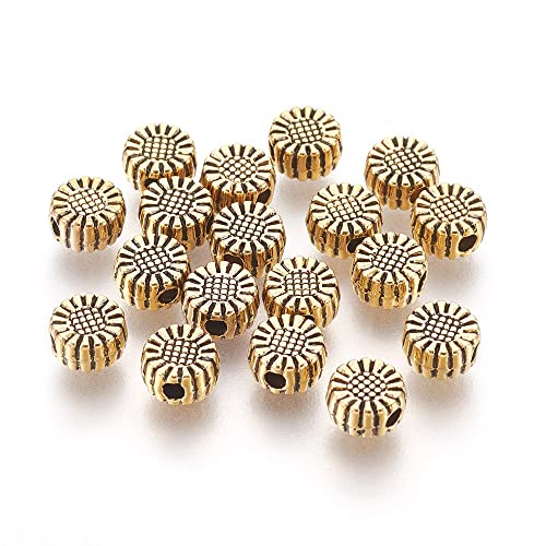 Zwischenteile Antik Gold Perlen Spacer Metallperlen 5,5 mm 50stk Blume Zwischenperlen Für Basteln Schmuck Kette Armband Schmuckteile von Perlin