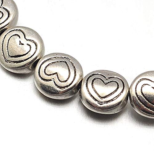 Zwischenteile Tibet Silber Perlen Spacer Metallperlen 6mm 32stk Herz, Zwischenperlen Für Basteln Schmuck Kette Armband Schmuckteile von Perlin