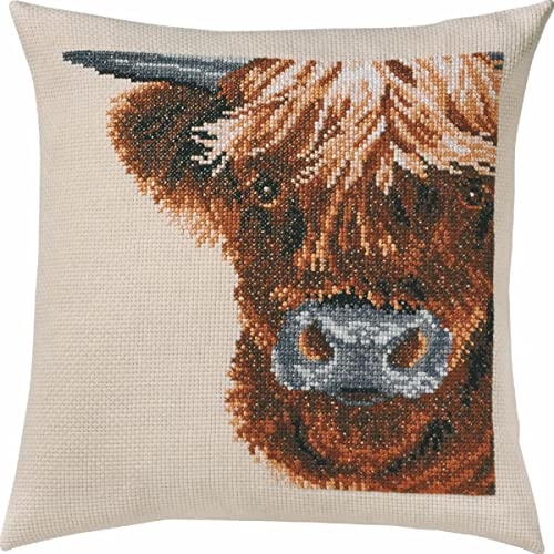 Permin "Highland Kuh, Kreuzstich-Set, Mehrfarbig, 40 x 40 cm von Permin