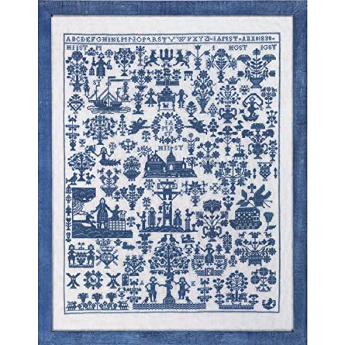 Permin Kreuzstich Set Sampler Hamburg blau, Zählmuster, 59x45cm, 39-9441 von Permin