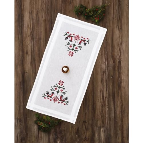 Tischläufer Kreuzstich Stickpackung Vögel mit Herzen Stickbild gedruckt Tischläufer Kreuzstich Stickpackung Vögel mit Herzen Stickbild gedruckt von Permin