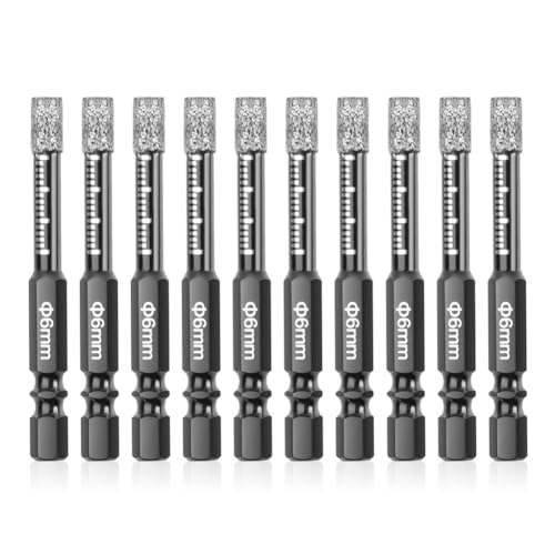 Persistence Diamantbohrer-Set, 6 mm, für Keramik, Fliesen, Glas, Marmor, Ziegel, Stein, einfach zu bedienen, 10 Stück Persistence Diamantbohrer-Set, 6 mm, für Keramik, Fliesen, Glas, Marmor, Ziegel, Stein, einfach zu bedienen, 10 Stück von Persistence