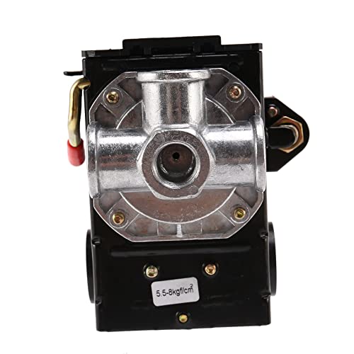 Persistence Druckschalter mit 4 Anschlüssen, 5–8 kg, 26 A, Druckschalter, Steuerventil, Luftkompressor, robust, schwarz, automatischer Druckregler Persistence Druckschalter mit 4 Anschlüssen, 5–8 kg, 26 A, Druckschalter, Steuerventil, Luftkompressor, robust, schwarz, automatischer Druckregler von Persistence