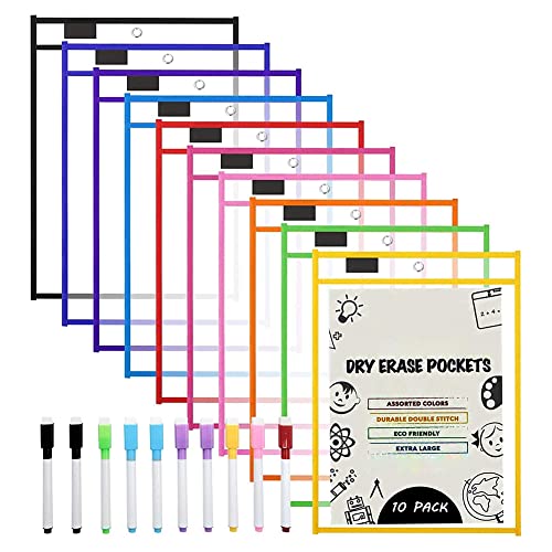 Persistence Trocken abwischbare Hüllen, A4-Papier-Ticket-Halter, wiederverwendbar, trocken abwischbar, für Klassenzimmer-Arbeitsblätter, 10 Stück Persistence Trocken abwischbare Hüllen, A4-Papier-Ticket-Halter, wiederverwendbar, trocken abwischbar, für Klassenzimmer-Arbeitsblätter, 10 Stück von Persistence