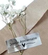 Joyeux Anniversaire Etiketten zum Aufkleben für Ihre Details und Geschenke, silberfarben, 72 Stück Joyeux Anniversaire Etiketten zum Aufkleben für Ihre Details und Geschenke, silberfarben, 72 Stück von Personal Labels