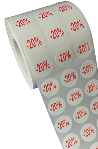 Klebeetiketten zur Angabe von 20 % Rabatt, Etiketten für Ihre reduzierten Produkte. Klebeetiketten zur Angabe von 20 % Rabatt, Etiketten für Ihre reduzierten Produkte. von Personal Labels