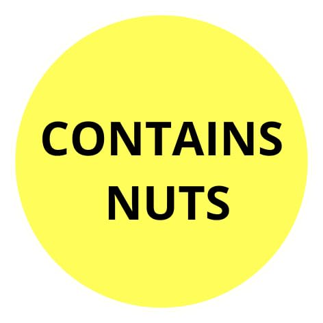 Personal Labels since 1999 Klebeetiketten, gelb, 22 mm, 400 Stück, für Lebensmittel, Sandwiches, Fertiggerichte, Pizza, Catering (CONTAINS NUTS) von Personal Labels
