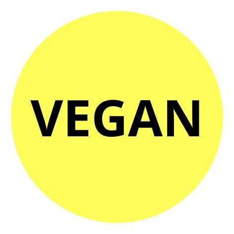 Personal Labels since 1999 Klebeetiketten, gelb, 22 mm, 400 Stück, für Lebensmittel, Sandwiches, Fertiggerichte, Pizza, Catering (VEGAN) von Personal Labels