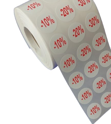 Klebeetiketten zur Angabe von 10 %, 20 %, 30 %, Etiketten für Ihre reduzierten Produkte. Klebeetiketten zur Angabe von 10 %, 20 %, 30 %, Etiketten für Ihre reduzierten Produkte. von Personal labels