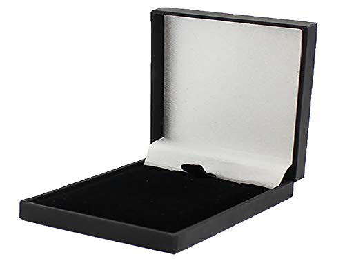 Schmuckschatulle/ Geschenkbox aus Kunstleder, schmal:mit Satininnenfutter für eine(n) Halskette/Anhänger Schwarz von Finer Packaging