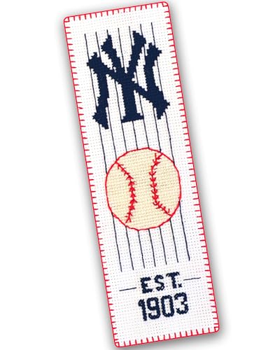 Personalized.Design Kreuzstich-Set Baseball: NYY, handbesticktes Lesezeichen mit New York NY Designmuster (NYY) von Personalized.Design