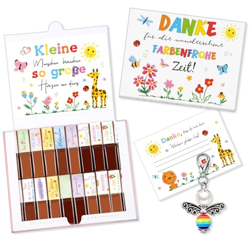 Perthlin Danke Schokolade Aufkleber Set für Lehrer und Erzieherin Schutzengel Anhänger Abschiedsgeschenk Karte Lehrerin Geschenk zum Abschied für Lehrertrag Kindergarten Kita Lehrer (Blume) von Perthlin