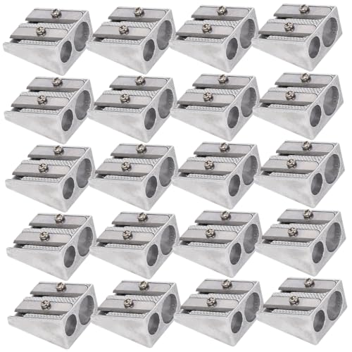 Metallstiftschärfer, 20pcs 2-Loch-Bleistiftspitzer, Handbuch für Aluminiumlegierung, tragbarer Sharper für Schulen, Büros, Häuser Eyeliner Make-up Metallstiftschärfer, 20pcs 2-Loch-Bleistiftspitzer, Handbuch für Aluminiumlegierung, tragbarer Sharper für Schulen, Büros, Häuser Eyeliner Make-up von Perwteriy