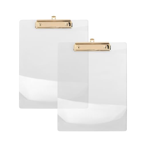Pesfehhy 2er-Pack Klemmbrett, Klemmbrett Aus Transparentem Acryl mit Goldenem Clip, 8,8 X 12,2 A4-Letter-Format, Schul- und Heimbedarf, Bürobedarf Pesfehhy 2er-Pack Klemmbrett, Klemmbrett Aus Transparentem Acryl mit Goldenem Clip, 8,8 X 12,2 A4-Letter-Format, Schul- und Heimbedarf, Bürobedarf von Pesfehhy