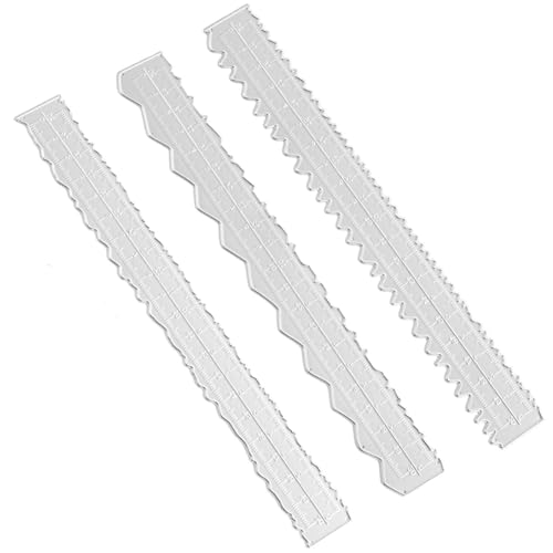 Pesfehhy 3 Arten Von Linealen mit Unregelmäßigen, Metall-Bastellineal, Papierreißlineal zum Prägen mit Scrapbook, Lineale mit Gezackten, Langlebig, Einfache Installation, Einfach zu Bedi Pesfehhy 3 Arten Von Linealen mit Unregelmäßigen, Metall-Bastellineal, Papierreißlineal zum Prägen mit Scrapbook, Lineale mit Gezackten, Langlebig, Einfache Installation, Einfach zu Bedi von Pesfehhy