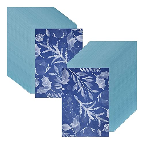 Pesfehhy 50 Blatt Sonnendruckpapier-Kit, WeißEs, Blaues Papier, Hochempfindliches Sonnenpapier, DIY-Sonnendruckpapier (A4/8,27 X 11,69) von Pesfehhy