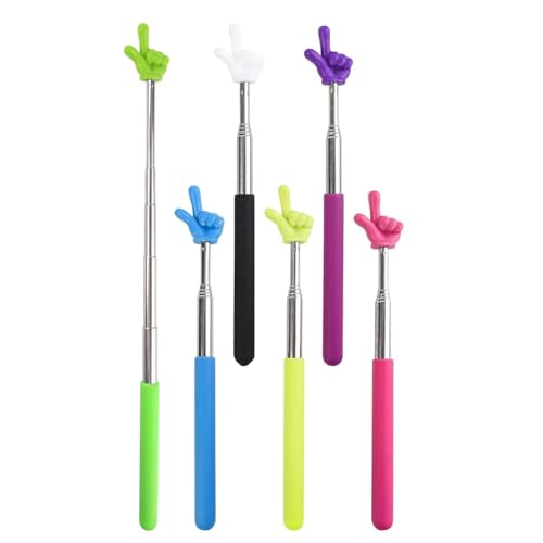 Pesfehhy 6-Teiliges Pointer-Stick-Set für Klassenzimmer, Lehrer-Pointer, Set mit Einziehbarem Stick für Whiteboards im Klassenzimmer Pesfehhy 6-Teiliges Pointer-Stick-Set für Klassenzimmer, Lehrer-Pointer, Set mit Einziehbarem Stick für Whiteboards im Klassenzimmer von Pesfehhy