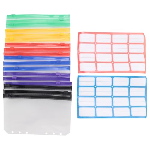 Pesfehhy A6 Budget Binder mit ReißEn Verschluss, Klar 6 LöCher Geld UmschläGe Ordner,PVC Geld Coupon Organisator Lose Blatt Beutel von Pesfehhy