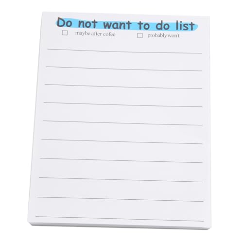 Pesfehhy Lustige Haftnotizen, To-Do-Liste, Notizblock, Lustiges Briefpapier, Bürobedarf, Notizbuchetiketten, Schreibtisch-Haftnotizen, 50 Seiten, Einfach zu Verwenden, B von Pesfehhy