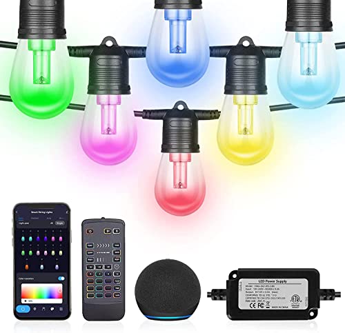 LED Lichterkette Außen, 30M 30 LED Smart RGB Lichterkette, IP65 Wasserdicht Bruchsicher Beleuchtung, Sprachsteuerung mit Alexa & Google Assistant, Timer Funktion, Multi-Modes für Garten Party Hochzeit von Pesken