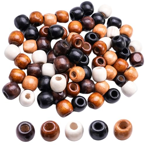 100pcs Holzperlen, 11x12mm große Lochperlen, 5 Farben Bastelmittel für DIY, Haarflechten, Makrame, Schmuckherstellung, Perlenkits 100pcs Holzperlen, 11x12mm große Lochperlen, 5 Farben Bastelmittel für DIY, Haarflechten, Makrame, Schmuckherstellung, Perlenkits von Pesoncarl