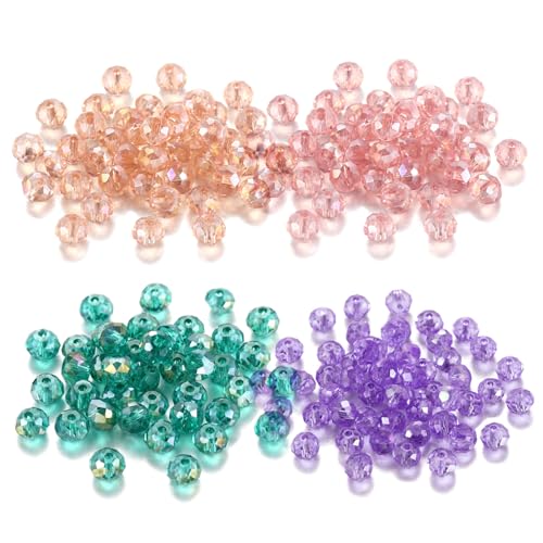 400pcs facettierte Perlen, 4 Farben runde Glasperlen 6mm mit Loch für DIY -Armband Halskette Schmuck Herstellung handgefertigtes Handwerk 400pcs facettierte Perlen, 4 Farben runde Glasperlen 6mm mit Loch für DIY -Armband Halskette Schmuck Herstellung handgefertigtes Handwerk von Pesoncarl