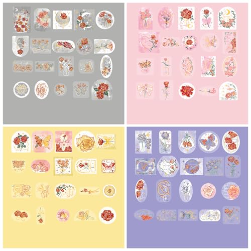4pcs ästhetische Aufkleber, heißes Stamping Pet 3D Blumenaufkleber, einfache Peel- und Stick -DIY für Zeitschriften, Planer, Kalender, Schreibwaren, Wasserflaschen 4pcs ästhetische Aufkleber, heißes Stamping Pet 3D Blumenaufkleber, einfache Peel- und Stick -DIY für Zeitschriften, Planer, Kalender, Schreibwaren, Wasserflaschen von Pesoncarl