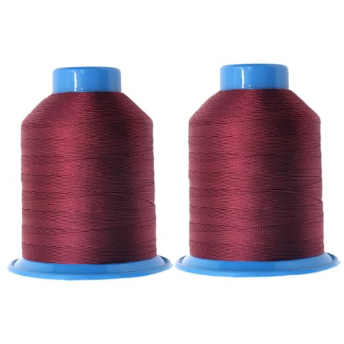Gewinde zum Nähen, 2pcs Polyester Nähfaden Hochfestige Schnur Weißrolle für Maschine dunkelrot Gewinde zum Nähen, 2pcs Polyester Nähfaden Hochfestige Schnur Weißrolle für Maschine dunkelrot von Pesoncarl