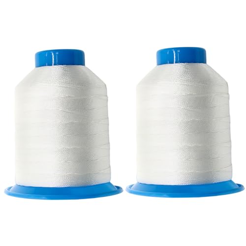 Gewinde zum Nähen, 2pcs Polyester Nähfaden Hochfestigkeitshalle Weiß Roll für Maschine Weiß Gewinde zum Nähen, 2pcs Polyester Nähfaden Hochfestigkeitshalle Weiß Roll für Maschine Weiß von Pesoncarl