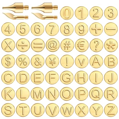 Holzbrennbuchstaben, 56 Stücke Messingholz Brennzahlen, Holzbrennspitze, Holzverbrennungswerkzeug mit Buchstaben, Alphabet Zahlensymbol für Holzbrennerschnitze, Holzbrennspitzen Holzbrennbuchstaben, 56 Stücke Messingholz Brennzahlen, Holzbrennspitze, Holzverbrennungswerkzeug mit Buchstaben, Alphabet Zahlensymbol für Holzbrennerschnitze, Holzbrennspitzen von Pesoncarl