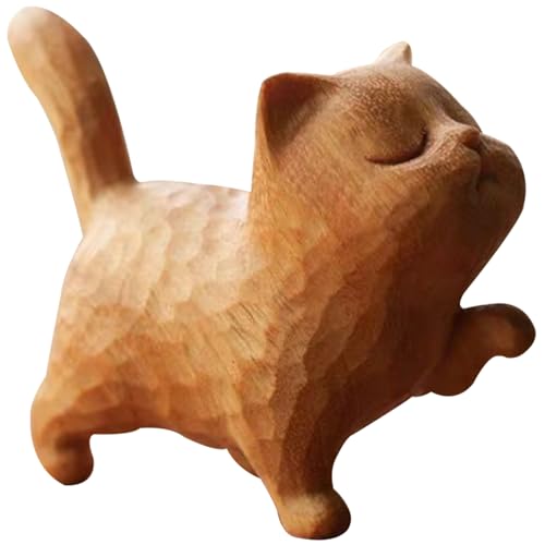 Pesoncarl Miniatur-Katze, Holzfigur, Katzenornamente, 5,1 x 3,1 cm, geschnitzte Katzenfiguren, süße Katzenstatue, Schreibtisch-Ornament für Zuhause und Büro Pesoncarl Miniatur-Katze, Holzfigur, Katzenornamente, 5,1 x 3,1 cm, geschnitzte Katzenfiguren, süße Katzenstatue, Schreibtisch-Ornament für Zuhause und Büro von Pesoncarl