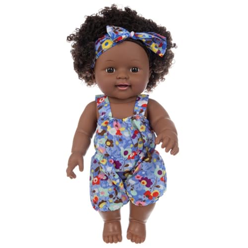 Pesoncarl Schwarze Babypuppen, 12 Zoll bewegliche Joint Afroamerikaner Babypuppe, realistische Puppe mit lockigem Haar und tragbare Kleidung für Kindergeschenke, lila Pesoncarl Schwarze Babypuppen, 12 Zoll bewegliche Joint Afroamerikaner Babypuppe, realistische Puppe mit lockigem Haar und tragbare Kleidung für Kindergeschenke, lila von Pesoncarl