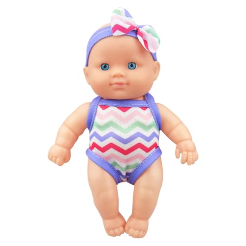 Pesoncarl Wasser Babypuppe süße Simulation Bad Puppe 8,5 x 3,4 x 5,3 Zoll Schwimmen Baby mit beweglichen Gelenk und abnehmbaren Kleidung Vinyl Wasserspielzeug für Kinder, Style2, Spielzeug von Pesoncarl