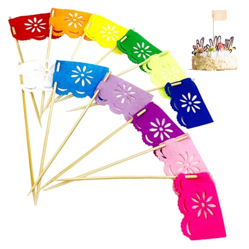 Set von 24 PCs Mini mexikanische Papiergewebe-Banner-Flaggen Dekoration, mehrfarbige Fiesta-Party-Dekorationen Mexikanischer Fiesta-Kuchen-Topper für Themen-Party-Dekorationen, Spielzeug Set von 24 PCs Mini mexikanische Papiergewebe-Banner-Flaggen Dekoration, mehrfarbige Fiesta-Party-Dekorationen Mexikanischer Fiesta-Kuchen-Topper für Themen-Party-Dekorationen, Spielzeug von Pesoncarl