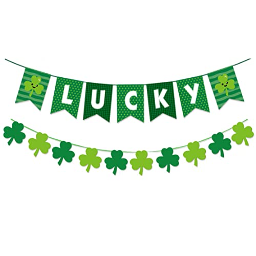 st Patricks Day Decor, St. Patricks Day Decoration Irish Hanging Swirl Shamrock Banner Dekor für Partyversorgung (Lucky Clover) von Pesoncarl