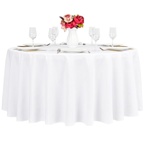 1 Packung Weiße Polyester-Tischdecke, 228cm, weiße runde Tischdecke, waschbar, Tischdecken aus Polyesterstoff, Tischdecke für Hochzeit, Party, Bankett, Buffet, Urlaub, Abendessen 1 Packung Weiße Polyester-Tischdecke, 228cm, weiße runde Tischdecke, waschbar, Tischdecken aus Polyesterstoff, Tischdecke für Hochzeit, Party, Bankett, Buffet, Urlaub, Abendessen von Pesonlook