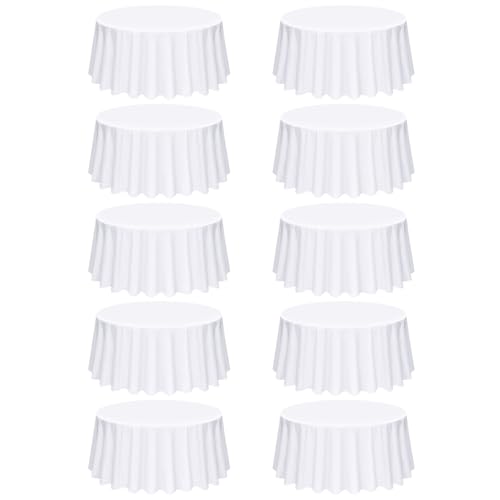 10 Pack White Round Tischtuch, 90 Zoll/228 cm Durchmesser Polyester -Tischdecke für runde Tische, Flecken und faltenfeste Tischabdeckung für Hochzeitsfeieressen 10 Pack White Round Tischtuch, 90 Zoll/228 cm Durchmesser Polyester -Tischdecke für runde Tische, Flecken und faltenfeste Tischabdeckung für Hochzeitsfeieressen von Pesonlook